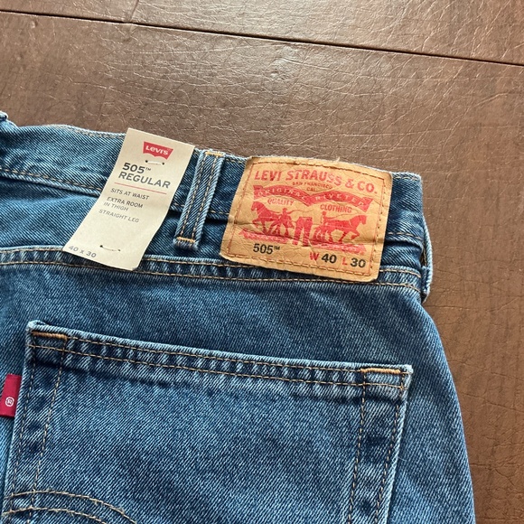 Levi’s 505 Men’s Regular Straight Leg Blue Jeans 40x30 - Picture 5 of 7
